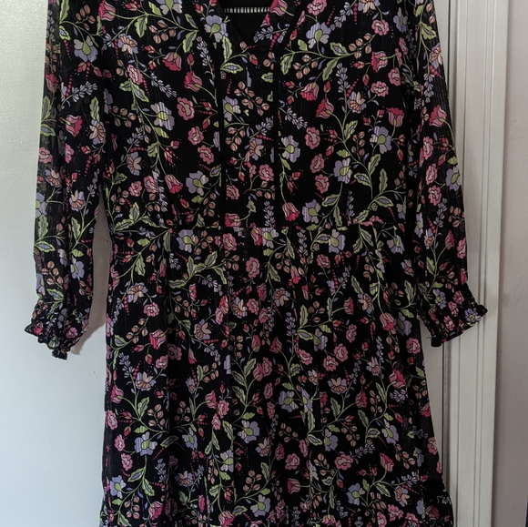 Nanette Lepore Floral Print Long Sleeve Midi Dress Size 8. - Picture 3 of 4